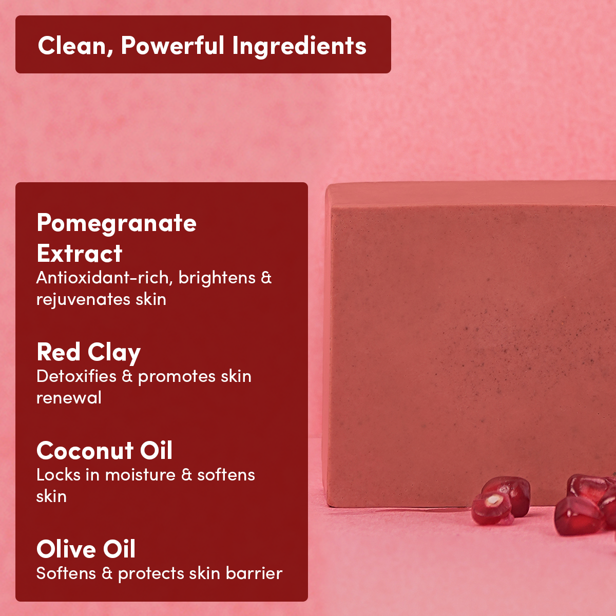 French Red Clay & Pomegranate Soap