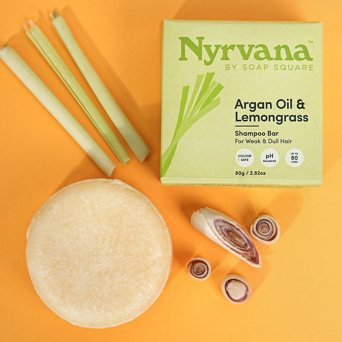 Argan Oil & Lemongrass Shampoo Bar (for Weak & Dull Hair)
