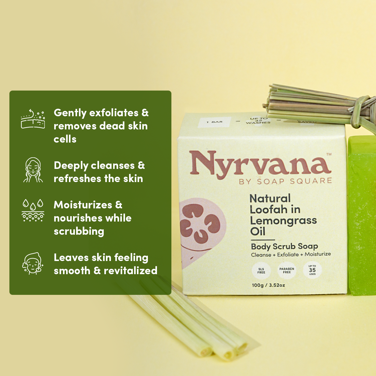 Natural Loofah in Lemongrass Oil Soap