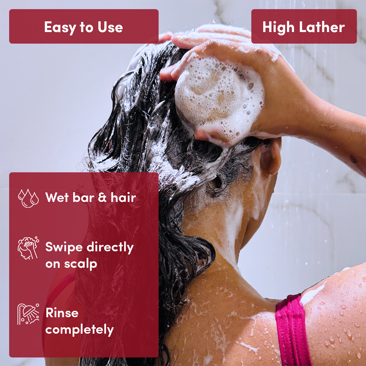 Hibiscus, Lavender & Shea Butter Shampoo Bar (for Dry & Damaged Hair)