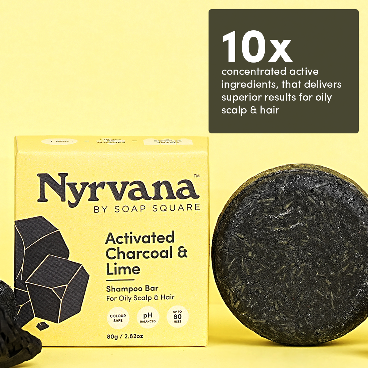 Activated Charcoal & Lime Shampoo Bar (for Oily Scalp & Hair)