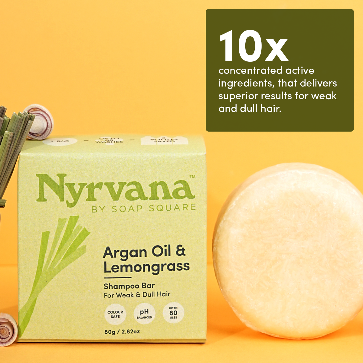 Argan Oil & Lemongrass Shampoo Bar (for Weak & Dull Hair)