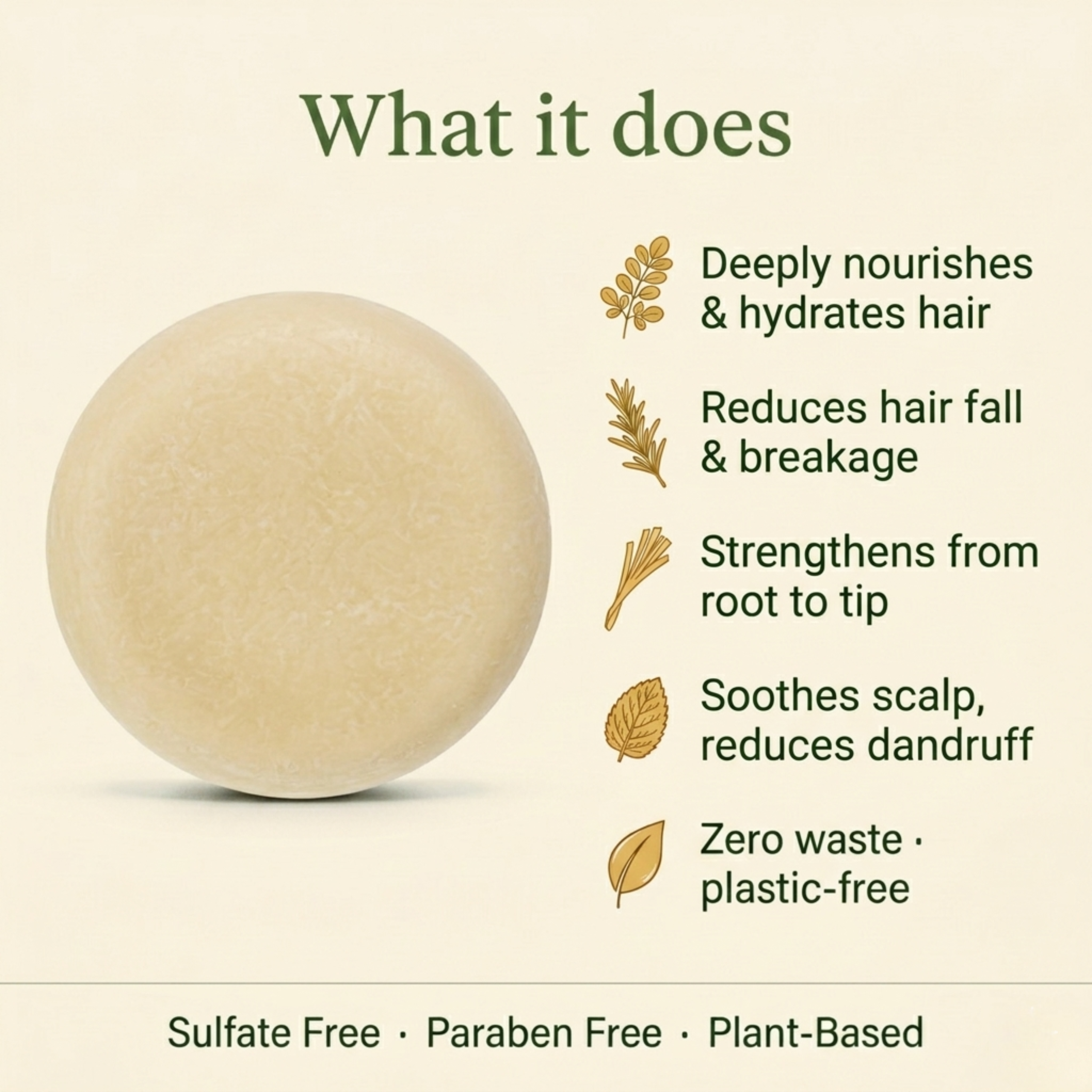 Nyrvana Argan Oil Lemongrass Shampoo Bar benefits — nourishes hydrates reduces hair fall strengthens root to tip zero waste